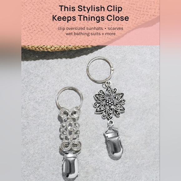 Swirl Silver Hat Clip BNIB - Picture 5 of 8